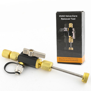 Outil de dépose de cartouche de valve CVC, raccords 1/4 et 5/16, double valve, compatible vide (vacuum) jusqu'à 20 microns - Product Image 3