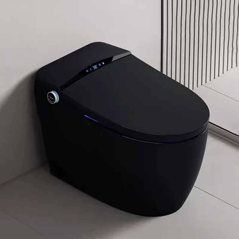 2023 hiện đại màu Nhật Bản điện WC nhà vệ sinh commode tự động tuôn ra tự động mở thông minh màu đen thông minh nhà vệ sinh cho phòng tắm