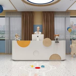 مكتب استقبال حديث على شكل حرف L قابل للطي لشخصين، مصنوع من الخشب الصلب، مناسب للمستشفيات والمدارس والفنادق - Product Image 6