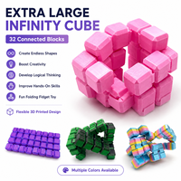 Cubo Infinito Extra Grande, 32 Bloques Conectados, Juguete Antiestrés Transformable, Rompecabezas Impreso en 3D, Juguete Creativo de Construcción