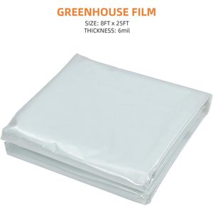 Greenhouse <b>Film</b> 8ft x 25ft 6mil Clear Polyethylene UV Resistant Replacement - Product Image 1