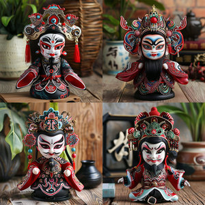 Muñeca de la Ópera de Sichuan con Cambio de Rostro, Figura Colorida de Drama Tradicional, Hecha a Mano en Plástico, Recuerdo Coleccionable, Adorno de Escritorio - Product Image 2