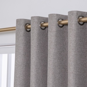 Rideau en tissu de lin King de haute qualité Full Blackout Plain Style Woven Technics Vente d'usine Offre spéciale Prix bon marché - Product Image 1