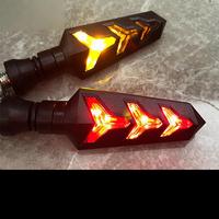 Clignotant séquentiel universel 12V pour moto, type « fishbone », avec fonction DRL et feux de position
