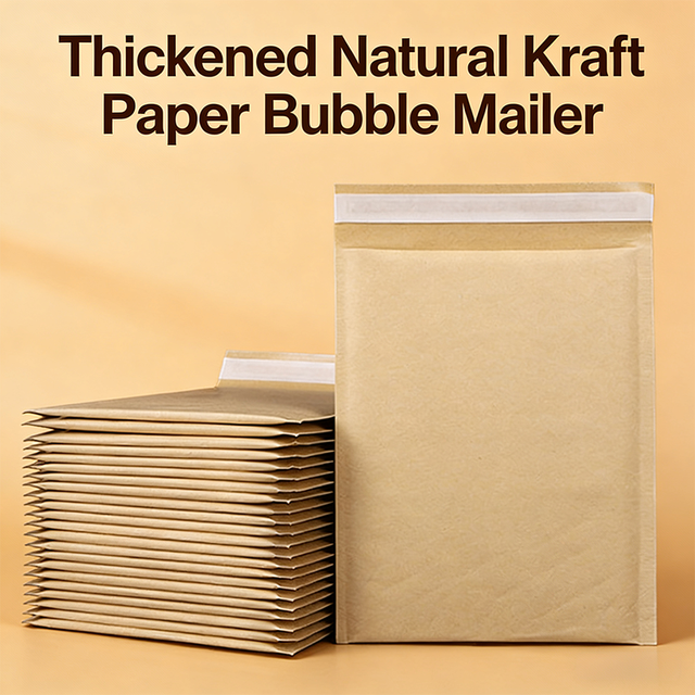 Eco-friendly Customize Thickened Natural Kraft Paper Bubble Envelope Bag for Shipping  Mailer  Proof Bubble Padded Envelopes