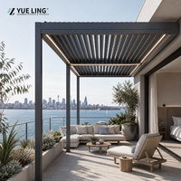 Pergola à toit à lames orientables en aluminium, sur mesure pour les entrepreneurs et les constructeurs, patio extérieur, commande électrique à distance