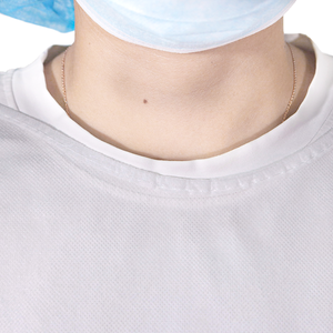 Hubei Haixin Semi Transparent Long Sleeve Coat Medical White Isolation Gown Disposable NonWoven Operatingd Doctor Robe Suppliers - Product Image 6