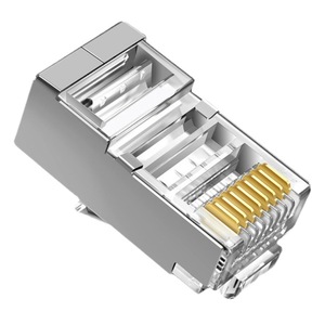 Category 6 Shielded <b>RJ45</b> Connector Pure Copper Alloy Gigabit Network <b>Cable</b> Plug Through Hole Ethernet Connectors - Product Image 1