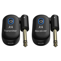 A14 Émetteur Récepteur Sans Fil Rechargeable avec Fiche Pivotante pour Guitare Électrique, Basse, Violon et Autres Instruments de Musique – Capteur et Accordeur Métallique