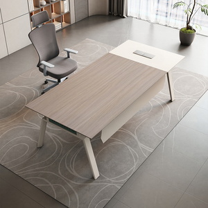Escritorio de Oficina Modular Extensible en Forma de L de Madera, Moderno y de Lujo, con Gabinete para Director General, al Mejor Precio - Product Image 4
