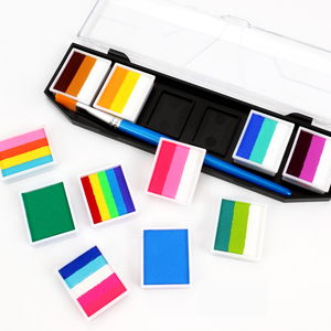 <span class=keywords><strong>Pintura</strong></span> facial profesional <span class=keywords><strong>Pintura</strong></span> corporal para niños Adultos Pastel dividido Arco Iris <span class=keywords><strong>Pintura</strong></span> facial de <span class=keywords><strong>Halloween</strong></span> - Product Image 1
