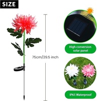 Vente flash - Lampe solaire de jardin LED sans fil rechargeable étanche IP65, chrysanthème, lampe de nuit, angle de faisceau de 360 degrés