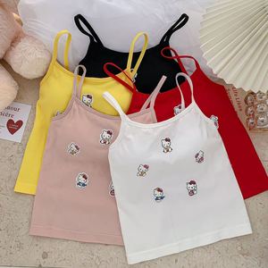Camisola sin mangas, chaleco de dibujos animados japoneses, camiseta sin mangas con tirantes finos, camisolas para mujer, <span class=keywords><strong>Top</strong></span> sin espalda, camisetas sin mangas de nailon para mujer - Product Image 4