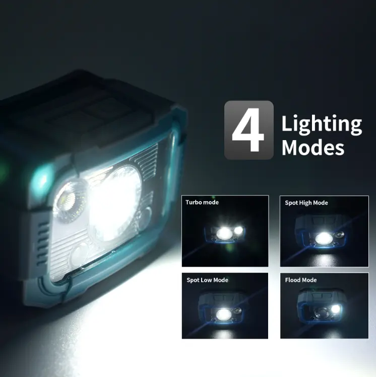 Wiederauf ladbarer Sensor SMD LED Hochleistungs-Jagd scheinwerfer Taschenlampe IPX6 wasserdicht 750 LM LED-Scheinwerfer für Camping Wandern Klettern