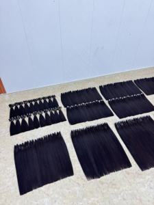 Extensions de cheveux naturels lisses 100% cheveux humains vietnamiens, trame brute vierge, cuticules alignées, double trame, vente en gros - Product Image 5