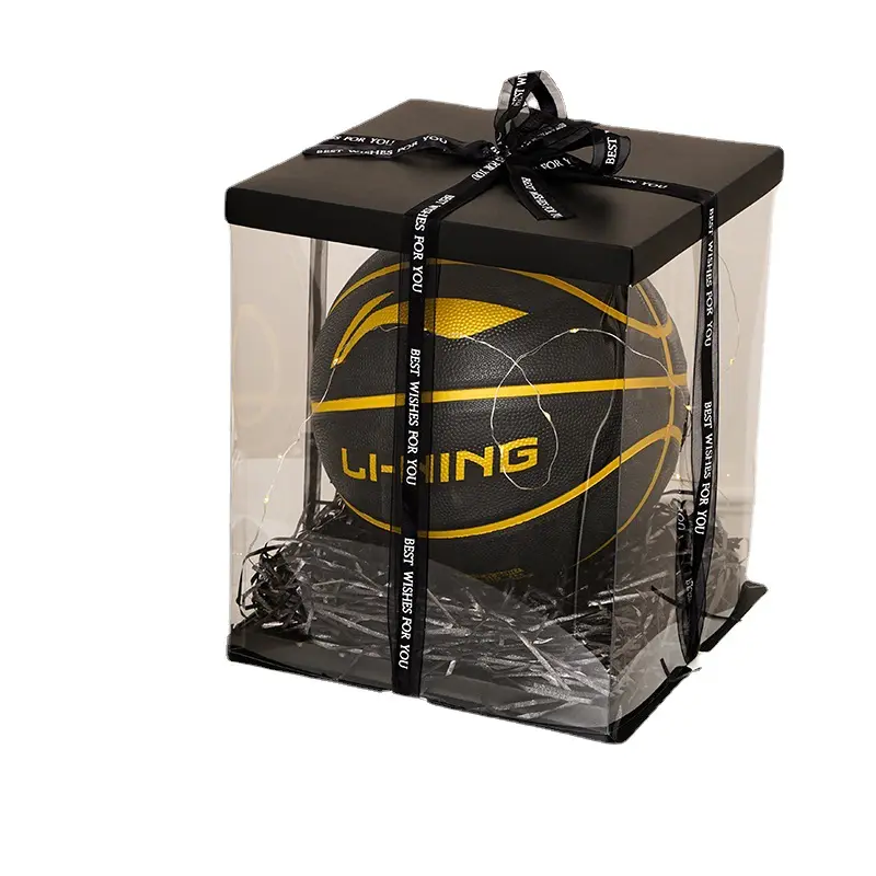 명확한 PVC 빈 상자 아름다운 생일 선물 소년 농구 포장 상자 큰 축구 상자
