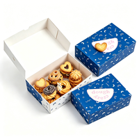 Boîte en carton blanc de qualité alimentaire à couvercle rabattable, imprimée sur mesure, pliable, pour emballer des beignets, des gâteaux, des pâtisseries