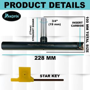 ชุดดอกกัดแบบบาลานซ์ 9 ชิ้น ขนาด 3/4 นิ้ว ก้านตรง ฟลุตเดี่ยว พร้อมเม็ดมีด TCMT1604 สำหรับเครื่องจักรซีเอ็นซี - Product Image 4