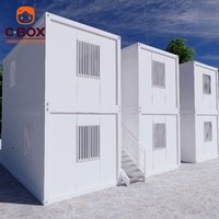 Cbox Maison Conteneur Démontable Préfabriquée à 2 Étages de 20 pieds pour Bureau de Chantier et Dortoir de Travailleurs, à Assemblage Rapide