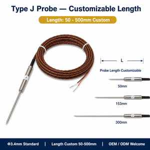 HUADONG <span class=keywords><strong>Alkar</strong></span> # Termopar Tipo J 25121, Sensor de Temperatura para Equipos de Servicio de Alimentos, Estándar Europeo y Estadounidense - Product Image 5