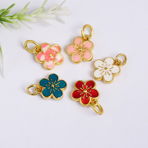Cloisonn Enamel Flower Charms Zinc Alloy Unisex Jewelry Accessories For DIY Bracelet <b>Necklace</b> Earring Gift - Product Image 4