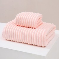 Ensemble de serviettes de bain et de turban en microfibre corail de haute qualité, douces et très absorbantes