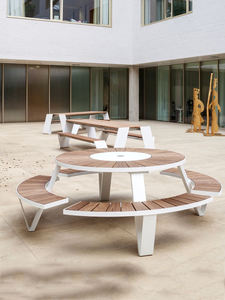 Juego de Mesa y Sillas de Bambú <span class=keywords><strong>para</strong></span> Exteriores, Muebles Fu Lin, <span class=keywords><strong>para</strong></span> Parques, <span class=keywords><strong>Lugares</strong></span> Públicos, Hoteles, Patios, Proyectos, Hecho en China - Product Image 2