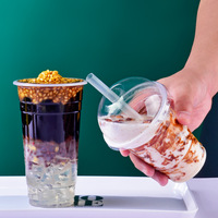Gobelets jetables personnalisés imprimés de 10, 12, 16, 20, 24, 32 oz en PP/PET, pour eau, glace, café, vin, bière, milkshake, avec couvercle et film.