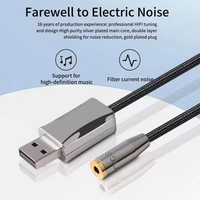 Câble audio USB vers 3,5 mm avec puce DAC HiFi, convertit l'audio numérique en analogique pour PC, ordinateur portable et casque.