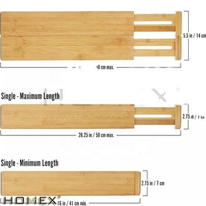 Bộ 4 ngăn kéo ngăn kéo tre có thể điều chỉnh cho ngăn kéo sâu có thể mở rộng & có thể xếp chồng - Product Image 3