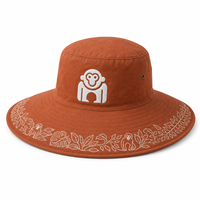 Chapeau Bob Unisexe d'Extérieur Anti-UV à Large Bord avec Logo Personnalisé Imprimé et Trous Respirants pour la Pêche et la Plage OEM