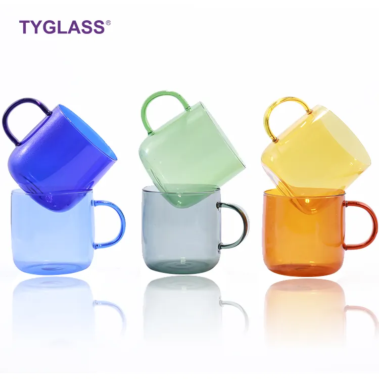 Professional Manufacture gift support custom drinkware coloured boba cup sublimation tumbler clear glass mug tea cup