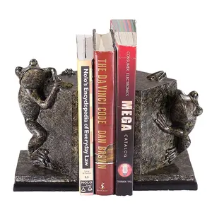 Dekorative Harz Frosch Buchs tützen Schöne komplizierte Designs zum Organisieren und Anzeigen von Büchern in Ihrem Home Office oder Arbeits zimmer