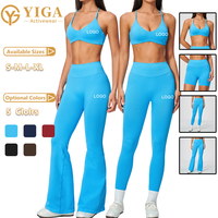 Leggings de yoga sans couture pour femmes, pantalons évasés pour femmes, shorts de sport et de course, soutien-gorge de sport essentiel pour femmes, ensemble de sport pour femme