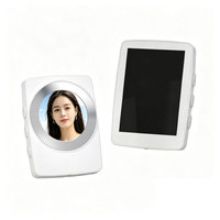 Monitor Selfie Ponsel Nirkabel Magnetik 2,8 inci dengan Permukaan Cermin Rias dan Tombol Zoom Shutter