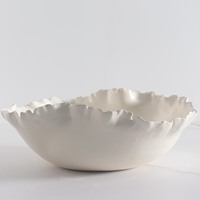Bol à chocolat en céramique de luxe fait main 2027, motifs floraux à volants, décoration de bureau et de maison, fabrication artisanale
