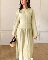 Robe de style chemise YKD088, design haut de gamme, décontractée et confortable, avec un grand ourlet, robe musulmane, vêtements islamiques pour femmes, hijabs traditionnels