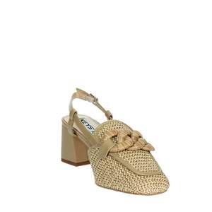 Sandalias de Tacón Donna Slingback de Keys, Modelo K-10630, Color Beige Avio, Parte Superior Tejida, Tacón Cuadrado, Zapatos de Mujer - Product Image 5