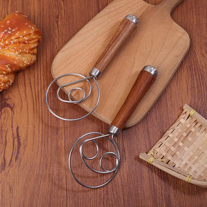 Batidor de masa danés Mango de madera <span class=keywords><strong>Huevos</strong></span> Crema <span class=keywords><strong>Varillas</strong></span> <span class=keywords><strong>para</strong></span> mezclar Agujeros dobles Harina Agitador de pasteles Batidor Cocina Herramientas <span class=keywords><strong>para</strong></span> hornear - Product Image 4