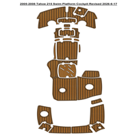 Tapis de pont en mousse EVA imitation teck pour plateforme de bain et cockpit de bateau Tahoe 2005-2008, style SeaDek MarineMat Gatorstep, auto-adhésif