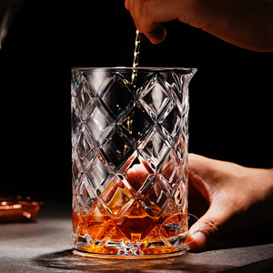 23oz Grand <span class=keywords><strong>Bar</strong></span> sans plomb Barman Barware Martini Verres à boire en cristal côtelé Shaker Mélangeur <span class=keywords><strong>Cocktail</strong></span> Mélange Tasses en verre - Product Image 4