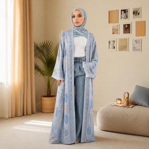 Mexizo 2026 Nuova Collezione Estiva di Abbigliamento Islamico per <span class=keywords><strong>Donne</strong></span>, Lussuosa Abaya in Pashmina Stile Dubai, Abito Modesto con Hijab - Product Image 1