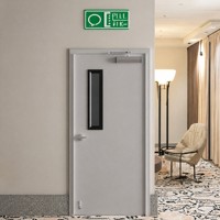 Porte coupe-feu en acier moderne personnalisée, extérieure en acier, intérieure insonorisée en MDF, pour sorties de secours collectives, salons, centres commerciaux