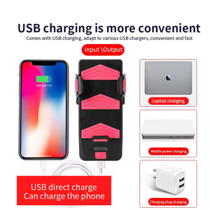 Nouveau quatre en un USB Rechargeable phare haut-parleur support pour téléphone batterie externe 4000MAH ABS nuit équitation vélo <span class=keywords><strong>avant</strong></span> LED lumière de vélo - Product Image 2