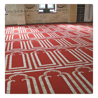 Roter Teppich Design Feuerfester Nylon Maschinen gefertigter Teppich für Moschee Polyester Custom ized
