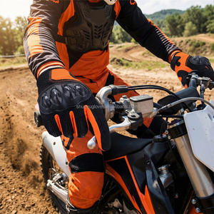 Sarung Tangan Olahraga Luar Ruangan Pria Full Finger Anti Selip Anti Benturan Bernapas untuk Perlengkapan Pelindung MTB Motocross Bersepeda - Product Image 2