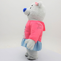 Costume de mascotte d'ours polaire gonflable sur mesure, costume d'ours géant en peluche avec logo pour la promotion de la marque, défilé, événement, OEM