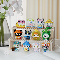Kit de Mini Bloques de Construcción de Modelos de Animales de Dibujos Animados de Gato y Perro Escala 1:72 Nano Micro Bloques para Mayores de 14 Años Linda Decoración de la Suerte para Navidad y Año Nuevo