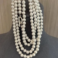 Collier long à perles rondes en argent 99, design simple et de niche, style luxe léger, chaîne pour pull