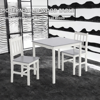 Ensemble de salle à manger moderne en bois massif blanc, table carrée et chaises, du fabricant chinois d'origine – Nouveauté !